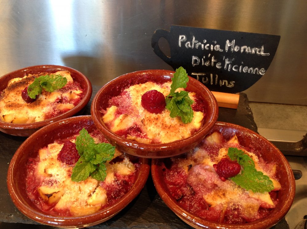 Crumble express pomme framboise coco Patricia Morard coach minceur Tullins